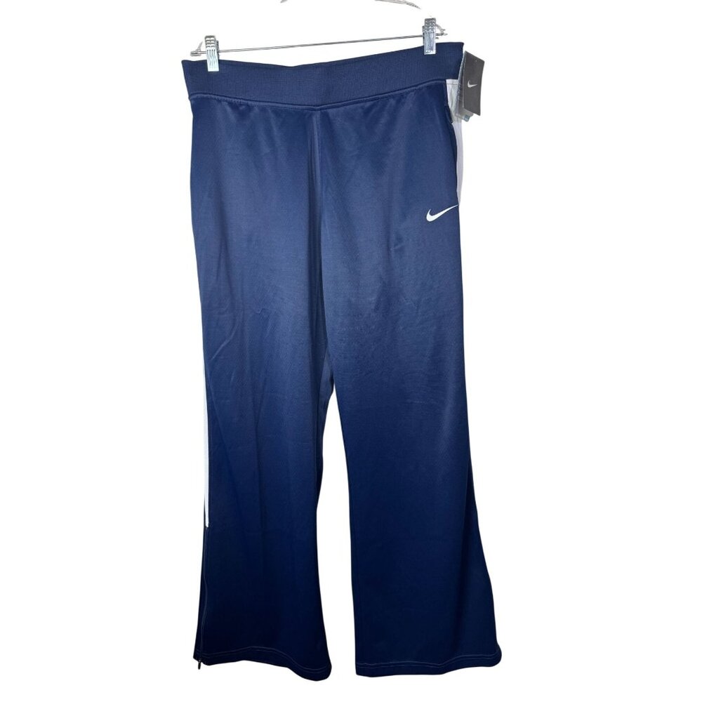 NEW Nike‎ Women Mystic II Dri-Fit Training Track Pant Blue Women Large Wide leg